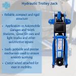 Taparia (HTJ 3) 3 Ton Hydraulic Trolley Jack for Hatchback cars, Sedans, SUVs - 400 mm Maximum Lifting Height