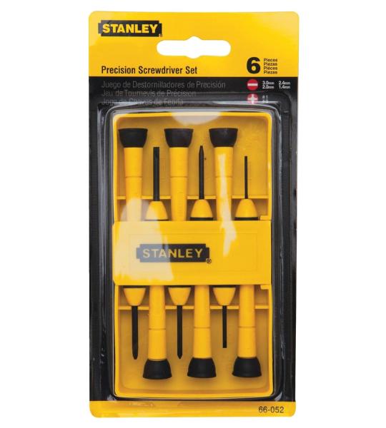 STANLEY 66-052 Bi Material Handle Precision Screwdriver Set (6 Piece),