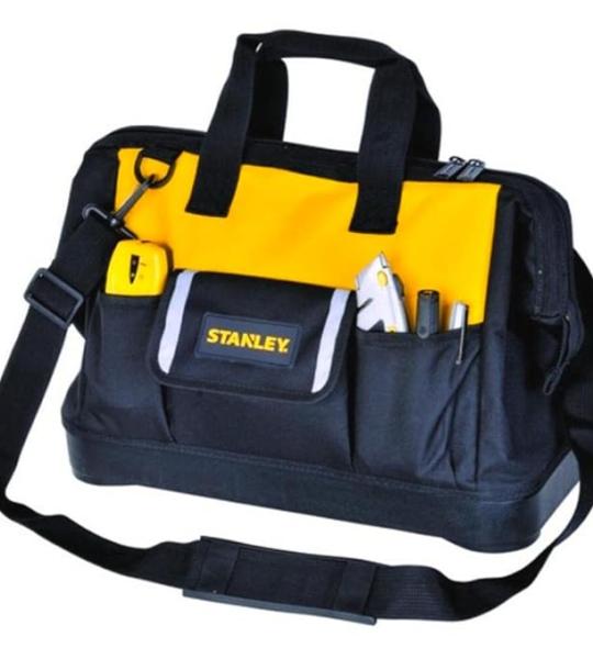 STANLEY STST516126 16'' Multipurpose Tools Storage Water Proof Open Mouth Bag for Easy & Convenient Storage, 1 Year Warranty,
