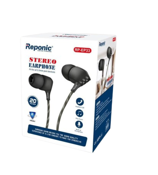 Reponic Stereo Wire Earphone HD Microphone fit for all 3.5mm port devices Multicolour