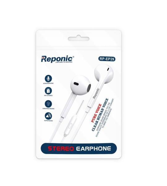 Reponic Stereo Wire Earphone HD Microphone RP-EP29 Pack Of 3 Pcs Multicolour