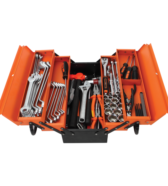 Groz 5 Tray Steel Cantilever Tool Box Set 84 Pcs with Tools, MTB/5/84/AU