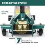 Hukums 4 Ton Capacity Double Piston Trolley Jack, Maximum Lifting Height 505 mm