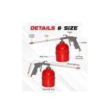 Hukums Pneumatic Oil Spray Gun 800ML Aluminium Alloy Air Operated Lubrication Gun