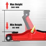 Hukums 2.75 Ton Hydraulic Floor Trolley Jack, 380 mm Maximum Lifting Height