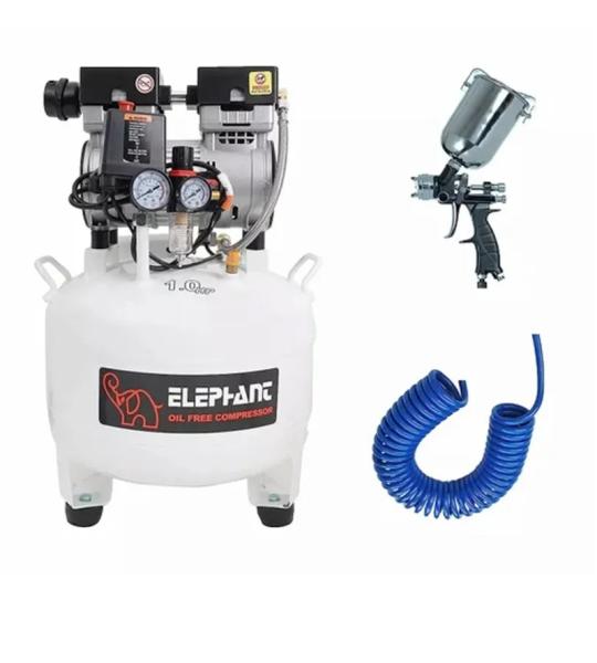 Elephant 30 Liters Oil Free and Noiseless Dental Air Compressor With 1 HP Motor and 8 Bar Max. Pressure (AC 30DR-PS 01)