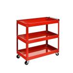 HUKUMS 3 Tray Tool Trolley with Wheels | Heavy Duty Metal Utility Cart for Garage & Workshop