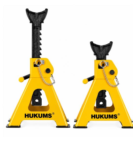 HUKUMS 6 Ton Heavy Duty Car & Bus Jack Stand | Self Locking Adjustable Jack Stand | Pack of 2