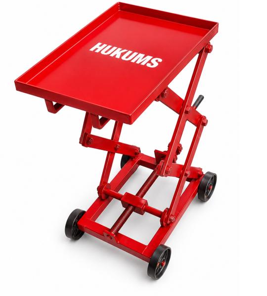 Hukums Heavy Duty Mechanical Double Scissor Type Gear Box Trolley Jack 30MM | Manual Lift Table