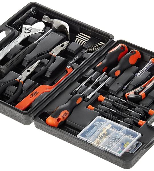 BLACK+DECKER BMT126C Compact Hand Tool Kit (126-Piece) for Household DIY & Emergency Maintenance, 6 Months Warranty