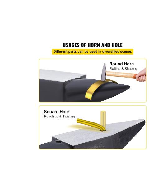 HUKUMS 10 KG S.G. Iron Anvil | Double Sided Blacksmith Anvil | Metalworking & Forging Tool