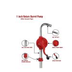 Hukums Heavy Duty 1 Inch Rotary Barrel Pump with Chrome Pipe for Oil & Diesel Drum Transfer