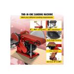 Hukums Heavy Duty 150mm Belt Disc Sander 375W 1450 RPM Copper Motor Woodworking Machine