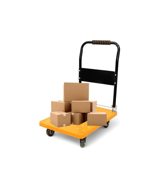 150 Kg Foldable Platform Trolley with Metal Base & Steel Handle | Heavy ...