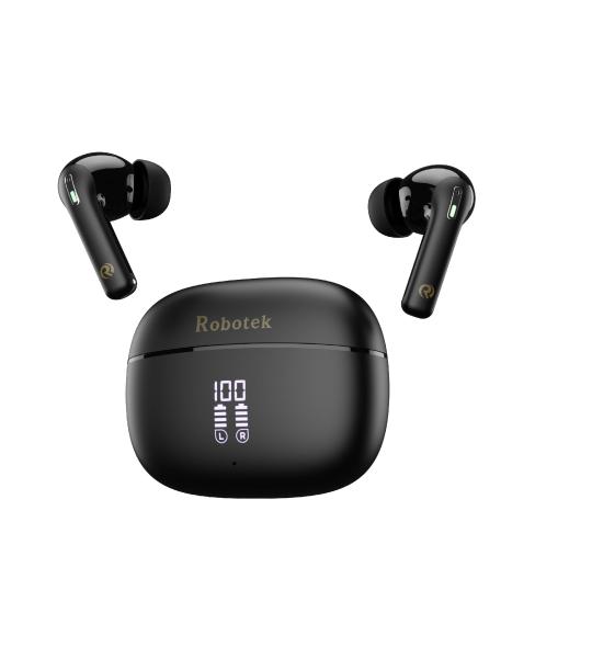 Robotek Airmute ANC TWS Earbuds | Bluetooth 5.3, Active Noise Cancellation, 40H Playtime, LED Display