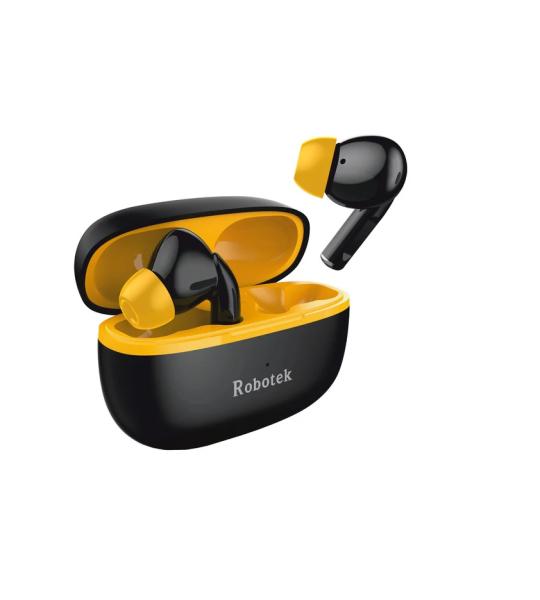 Robotek Easy Buddy EarPods | Bluetooth V5.4, 32 Hours Playtime, Low Latency Gaming Earbuds, HD Mic