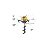Flymax Heavy Duty 2 Stroke 63cc Earth Auger with 8 Inch Auger Bit | Post Hole Digger Machine