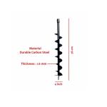 Hukums 4 Inch Single Spiral Earth Auger Drill Bit – 2.5 Feet Post Hole Digger Attachment