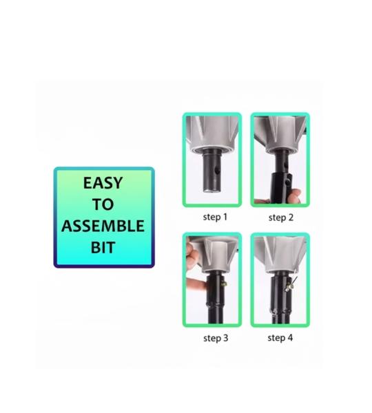 Hukums 4 Inch Single Spiral Earth Auger Drill Bit – 2.5 Feet Post Hole Digger Attachment