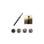 Hukums 8 Inch Single Spiral Earth Auger Drill Bit – 2.5 Feet Post Hole Digger Attachment