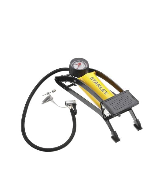 Stanley 145 PSI High Pressure Cylindrical Foot Pedal Pump Tyre Inflator STHT80894-1