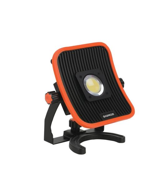 Groz LED/670 Dual Power 30W COB Rechargeable Work Floodlight | 2800 Lumens LED Work Light