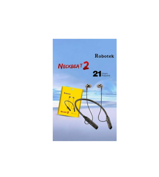 Robotek Neckbeat 2 Bluetooth Neckband | 21 Hours Playtime, Wireless Neckband, Clear Bass Sound