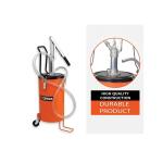 Groz V16W 16L Bucket Oil Pump with Wheels | Portable Manual Oil Transfer Pump