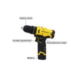Stanley SCH10D1-IN 12V Cordless Hammer Drill Driver Kit with 2Ah Battery, 10mm Chuck & LED Light