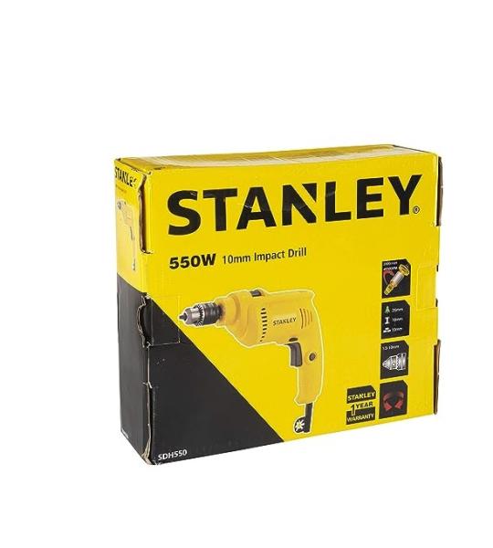 Stanley SDH550 550W 10mm Hammer Drill Machine with Accessories, 2900 RPM, Reverse Function