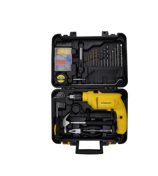 Stanley SDH600KP-IN 600W 13mm Hammer Drill Machine Kit with 120-Piece Tool Set, 2900 RPM