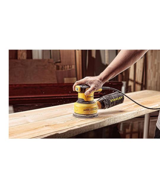 Stanley SS30 300W 125mm Random Orbital Sander with Variable Speed, Electric Wood Sander