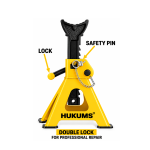 HUKUMS 3 Ton Car Jack Stand with Self Locking | Heavy Duty Mild Steel | Pack of 2